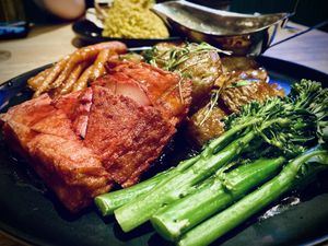 Tofu ham roastted #Veganuary at The Allotment in Manchester