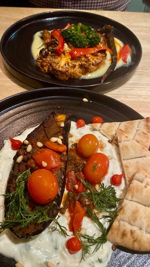 Harissa Cauliflower and Roasted Aubergine specials  at The Allotment in Manchester