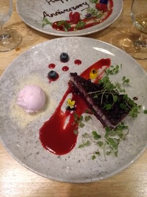 Blueberry cheesecake at The Allotment in Manchester