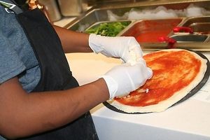 Fresh pizza awaits! at Doughocracy in Geneva