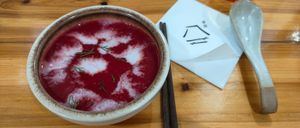 Beetroot soup at Chakra Space in Macau