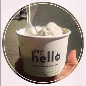 banana walnut scoop at Say Hello Sweets in Vancouver