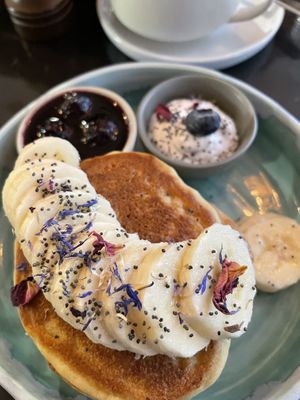 Blueberry pancakes  at Joy Healthyfood in Montpellier