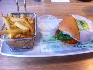 Vegan burger menu at Friends & Brgrs in Copenhagen