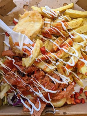 Doner and chips at The Veggie Chippy in Birmingham