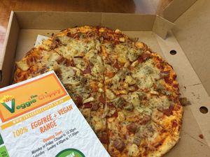vegan pizza at The Veggie Chippy in Birmingham