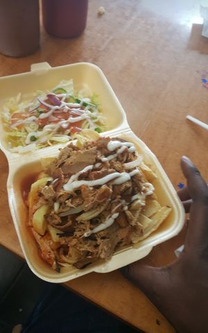 Mixed Vonner and Chips at The Veggie Chippy in Birmingham