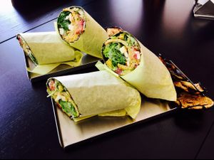 wraps are 100% RAW, u can add tofurkey and/or raw white cheddar. at Raw Remedy in Palm Springs