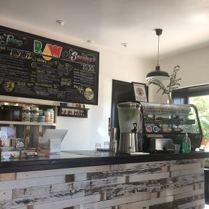 store counter at Raw Remedy in Palm Springs