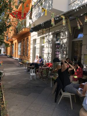 Outdoor sidewalk seating at Ataya Cafe  at ATAYA in Berlin
