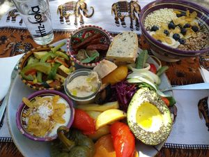 Breakfast platter and acai bowl at ATAYA in Berlin