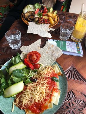 Ravioli and hummus salad! Amazing  at ATAYA in Berlin