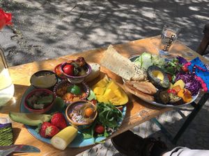 Hummus plate and breakfast plate at ATAYA in Berlin