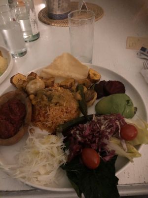 Red curry with rice at ATAYA in Berlin