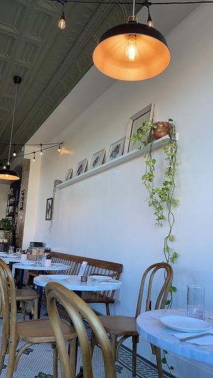 tables from the couch at Parlor City Vegan in Binghamton