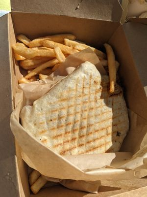 Crunch Wrap w/ fries  at Parlor City Vegan in Binghamton