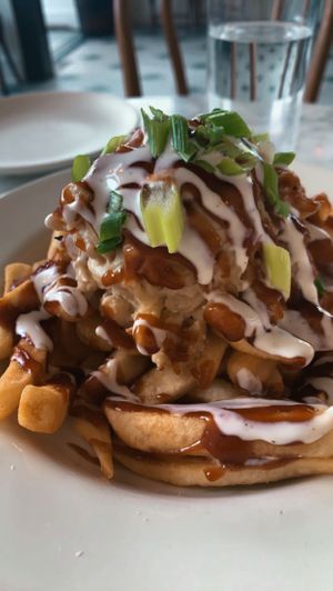 Loaded fries. Amazzzzzzzzing  at Parlor City Vegan in Binghamton