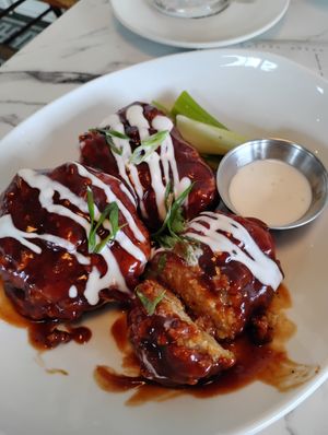 BBQ Buffalo Wings With Ranch at Parlor City Vegan in Binghamton