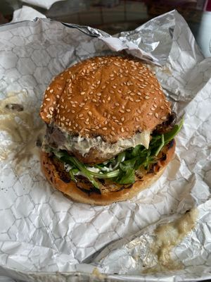 Mushroom Brie Burger at Modern Love in Brooklyn