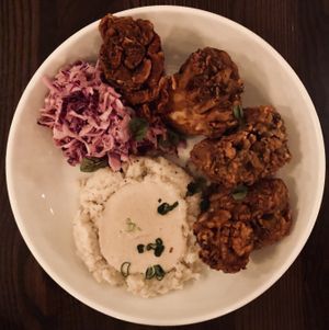 Mushroom fried chick’n at Modern Love in Brooklyn