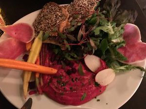 Beet hummus at Modern Love in Brooklyn