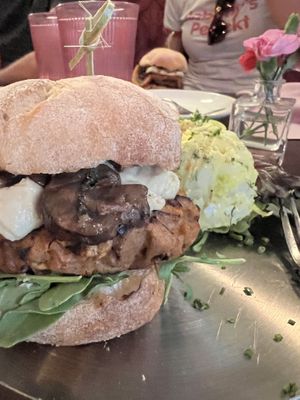Mushroom Brie Burger  at Modern Love in Brooklyn