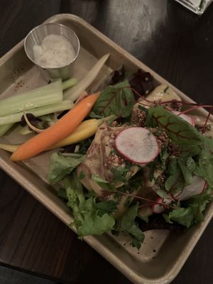 garlic parm seitan wings  at Modern Love in Brooklyn