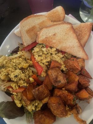 BYO breakfast with onions and peppers  at Modern Love in Brooklyn