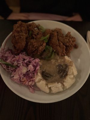 Mushroom fried chick'n  at Modern Love in Brooklyn