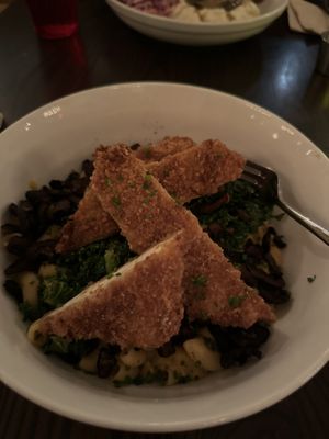 Mac & shews with mushroom bacon  at Modern Love in Brooklyn