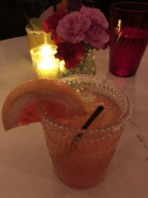 Blood Orange Margarita Mocktail  at Modern Love in Brooklyn