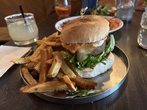 Mushroom and walnut burger   at Modern Love in Brooklyn