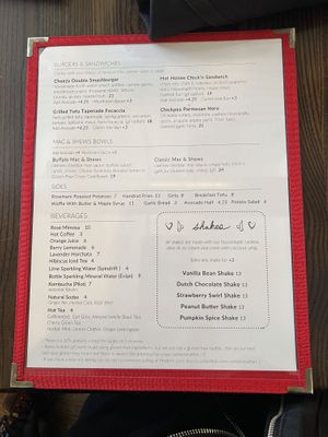 Brunch menu (back)  at Modern Love in Brooklyn