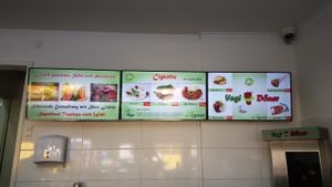 Selection of Vegitagt food, Vegan Döner, vegan cigköfte and fresh pressed juices and smoothies at Butterfly in Basel