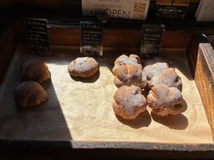 Complex roll, raisin petite bread, and walnut petite bread at Soleil Organic Bakery in Osaka