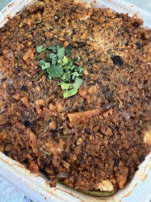 Lentil veggie lasagna   at The Pureganic Cafe in Harrison