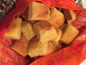 Gluten free, gmo free, organic vegan corn muffins. Unbelievably  Yummy. at The Pureganic Cafe in Harrison