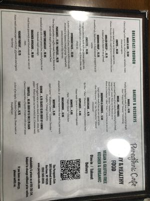 Menu   at The Pureganic Cafe in Harrison