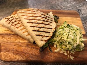 Veggie quesadilla at The Pureganic Cafe in Harrison