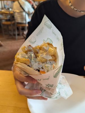 Falafel pitta at Shimon Falafel in Arambol