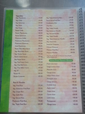 menu at Kalinga in Mumbai
