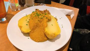 baked potato with sweet potato dip   at Mezzo  in Hannover