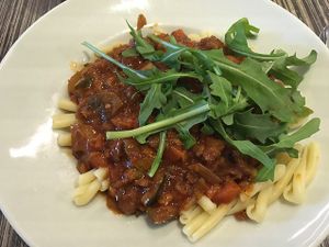 fantastic vegan goulash with soy chunks at Mezzo  in Hannover