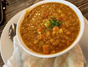 lentil stew, no garlic, yeah at Mezzo  in Hannover