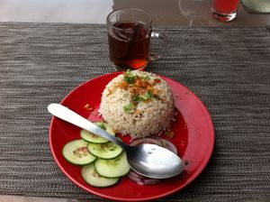 Side dish Perfumed rice with spices and some vegetables  at Le KL in Biscarrosse Plage