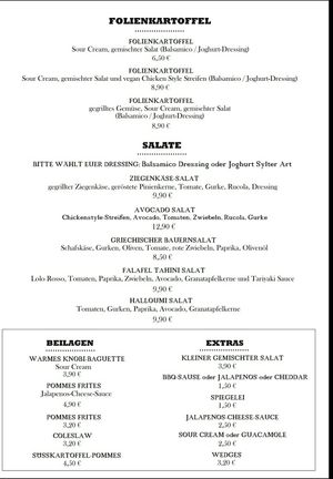 Aktuelle Karte Oktober 21 at Corvins Burger in Braunschweig