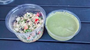Cucumber gazpacho and tabouleh at rawcoco in La Rochelle