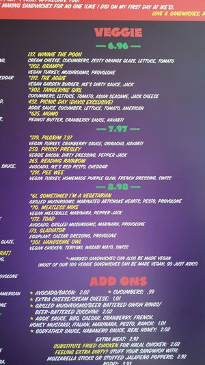 menu oct 2017 at Ike's in Davis