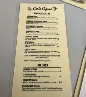 Their Vegan menu at San Wich in Cadiz