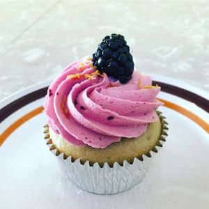 Blackberry cupcake at Flora Kitchenette in Louisville